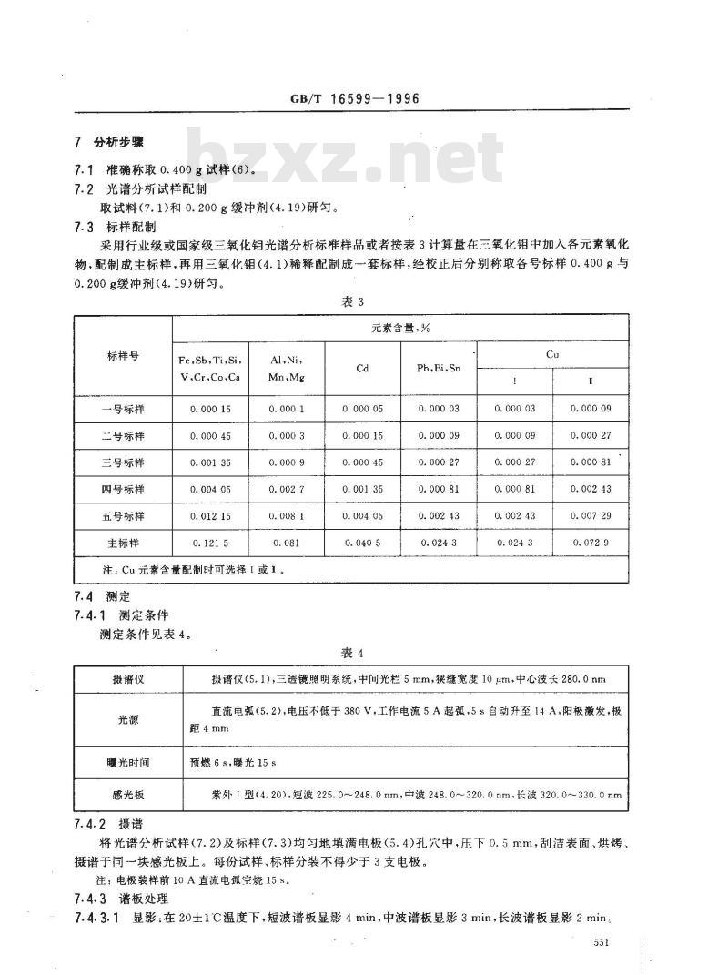 GB/T 16599-1996 钼的发射光谱分析方法