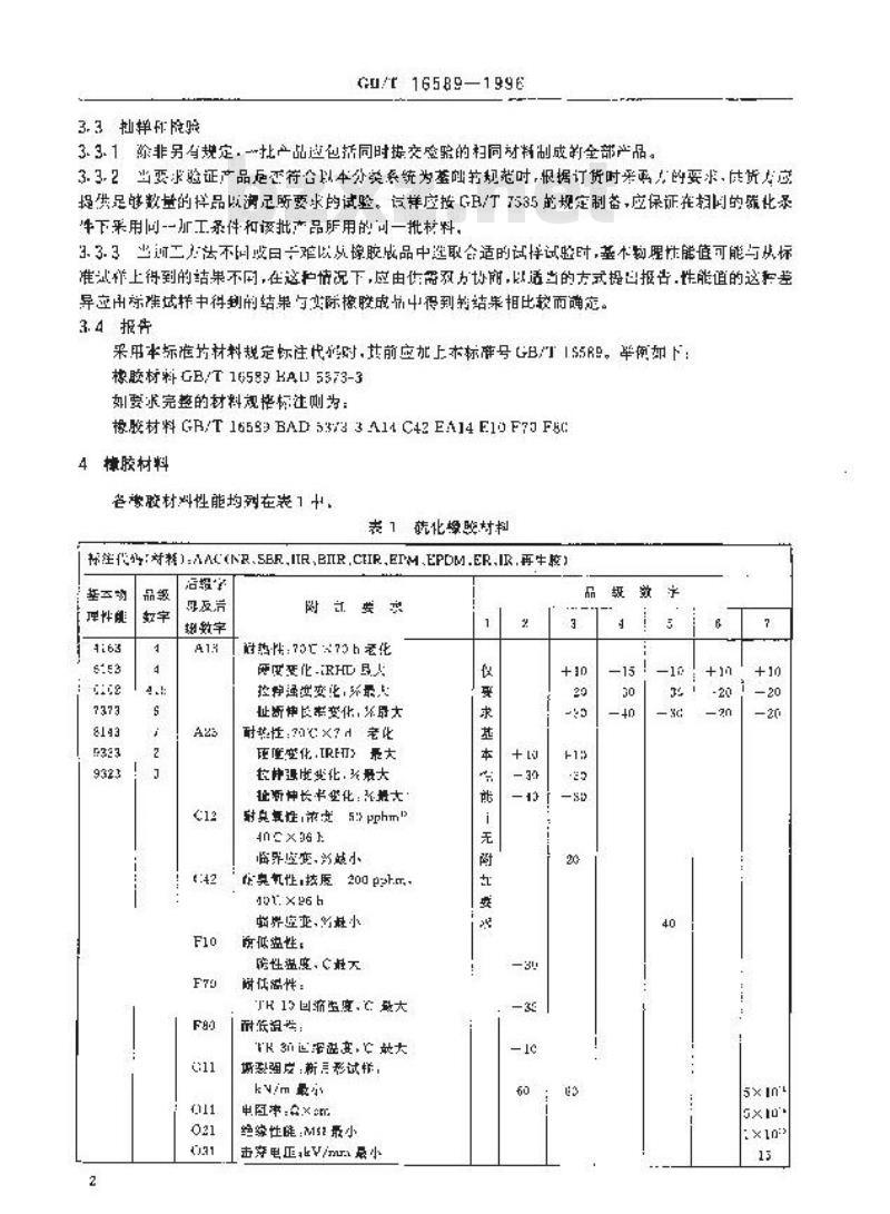 GB/T 16589-1996 硫化橡胶分类 橡胶材料
