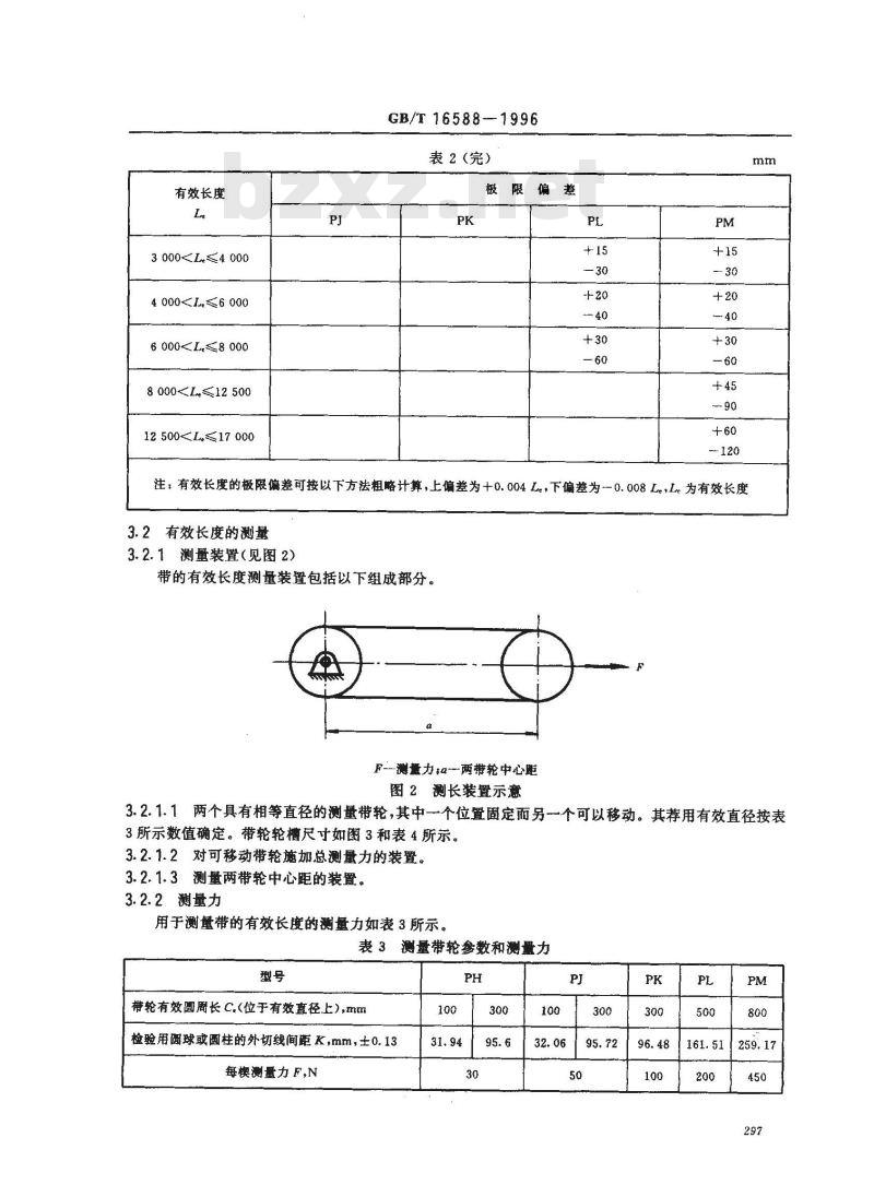 GB/T 16588-1996 工业用多楔带及带轮尺寸(PH、PJ、PK、PL和PM型)