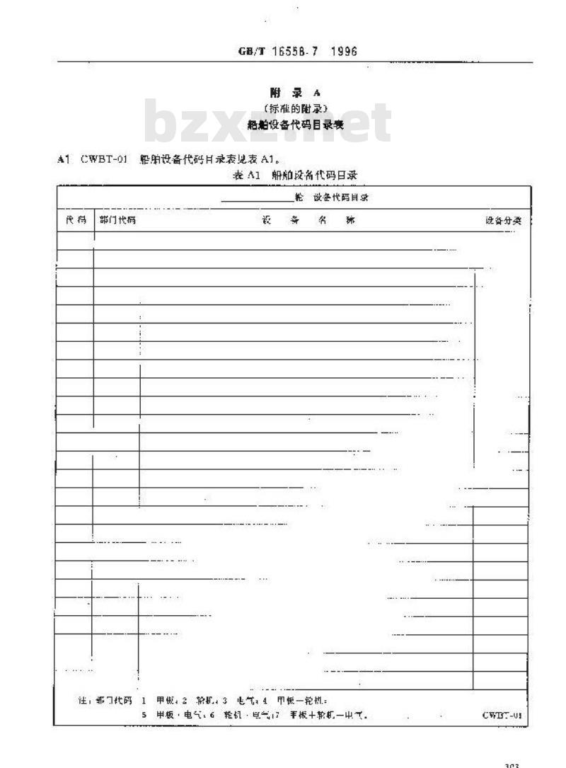 GB/T 16558.7-1996 船舶维修保养体系 表格样式