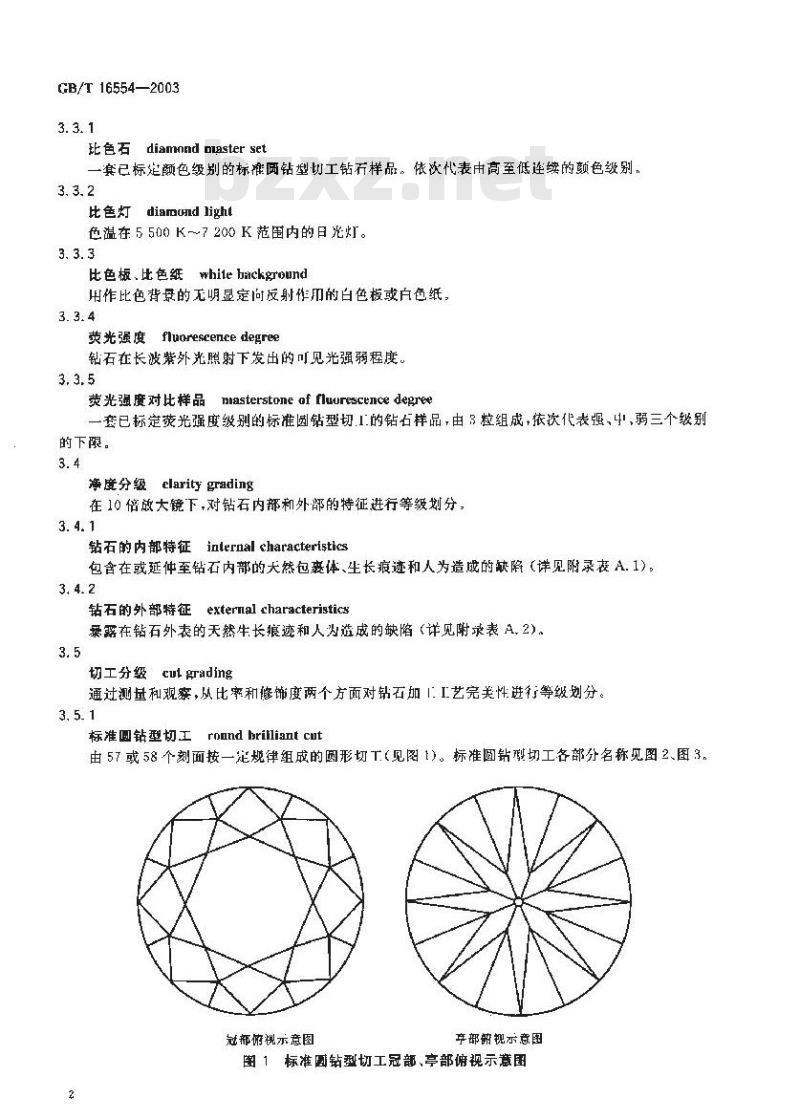 GB/T 16554-2003 钻石分级