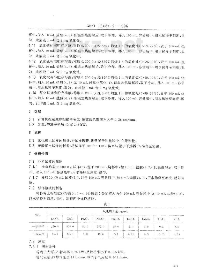 GB/T 16484.2-1996 氯化稀土、碳酸稀土化学分析方法 氧化铕量的测定