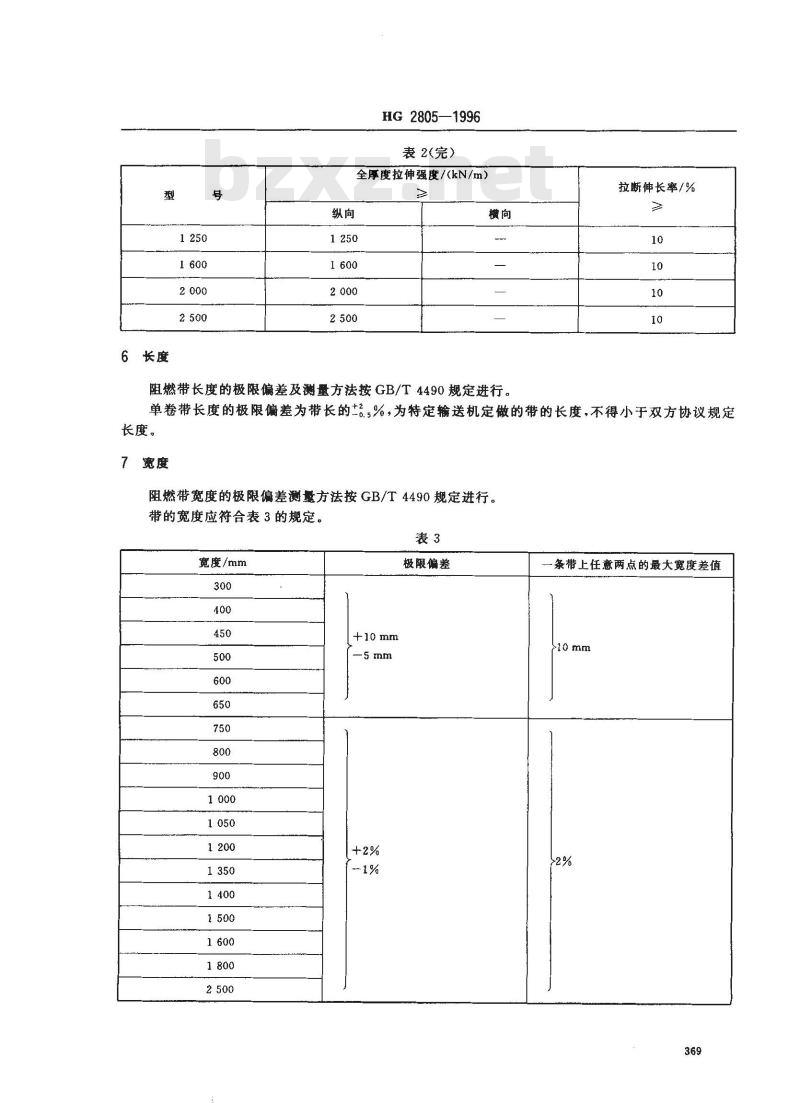 HG 2805-1996 煤矿井下用织物芯阻燃输送带