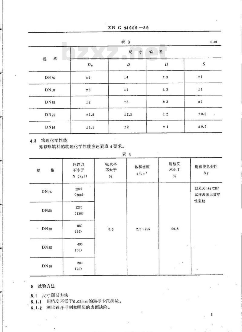 HG/T 3212-1989 耐酸陶瓷矩鞍形填料技术条件