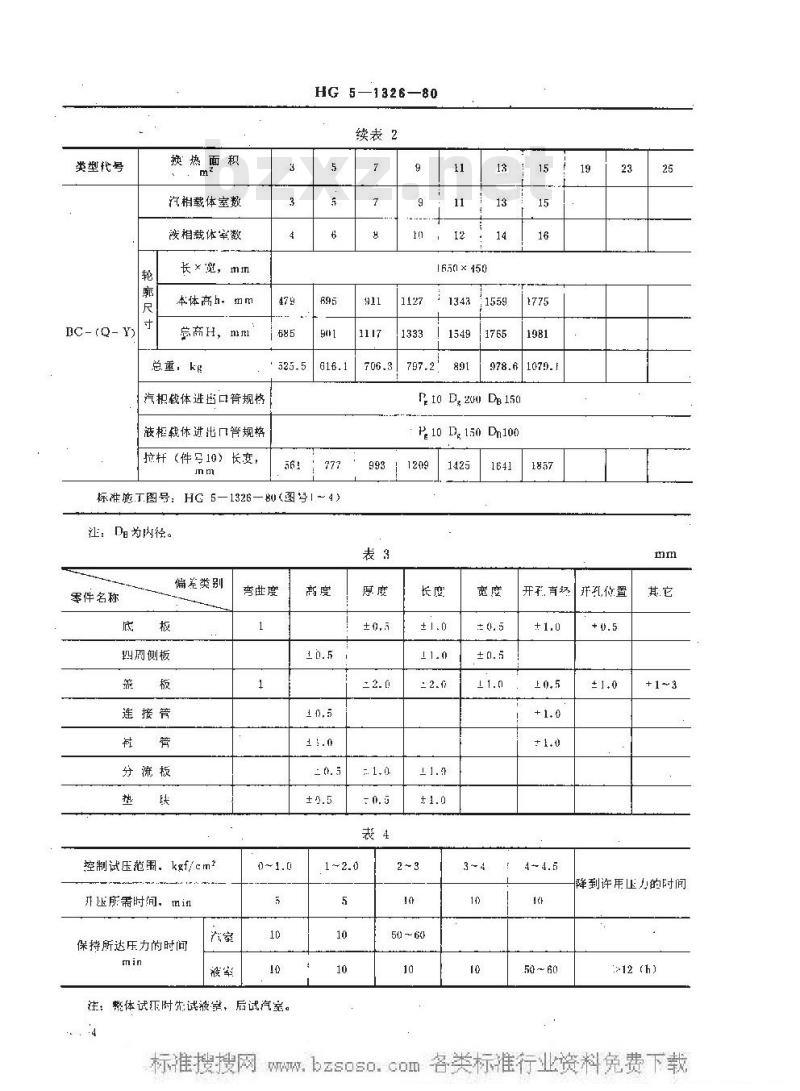 HG/T 3190-1980 板槽式石墨换热器