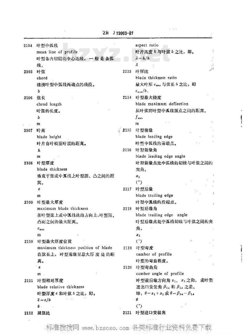 HG/T 3185-1987 化工用轴流式压缩机名词术语