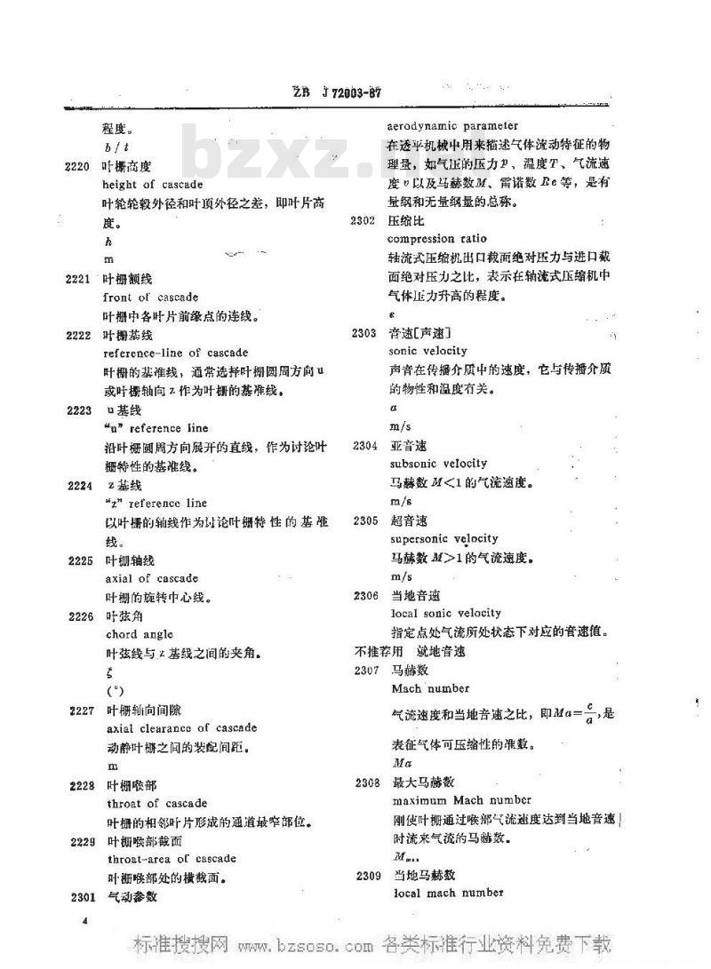 HG/T 3185-1987 化工用轴流式压缩机名词术语