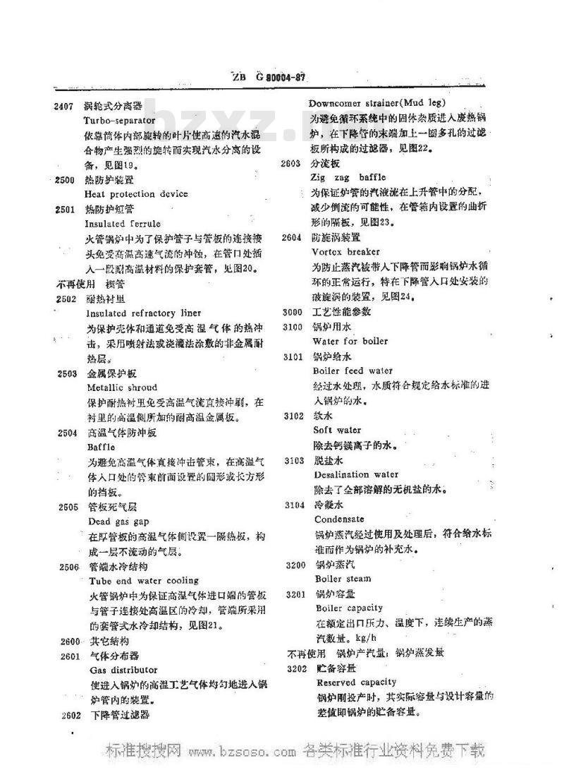 HG/T 3163-1987 废热锅炉名词术语
