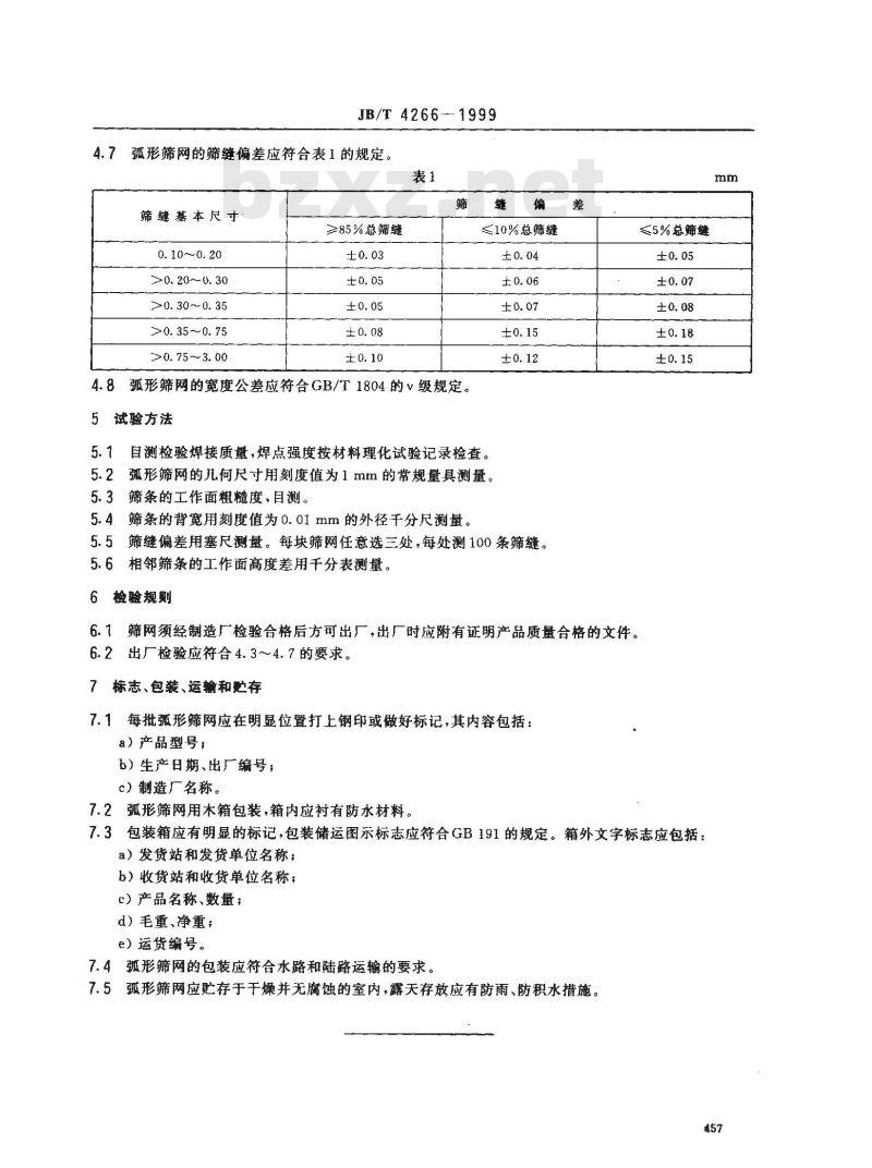 JB/T 4266-1999 弧形筛网