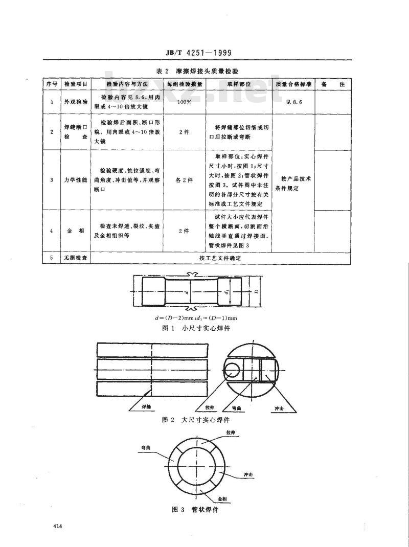 JB/T 4251-1999 摩擦焊 通用技术条件