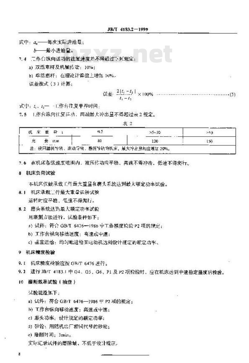 JB/T 4183.2-1999 立轴矩台平面磨床 技术条件