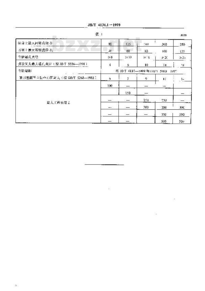 JB/T 4136.1-1999 仪表车床 参数