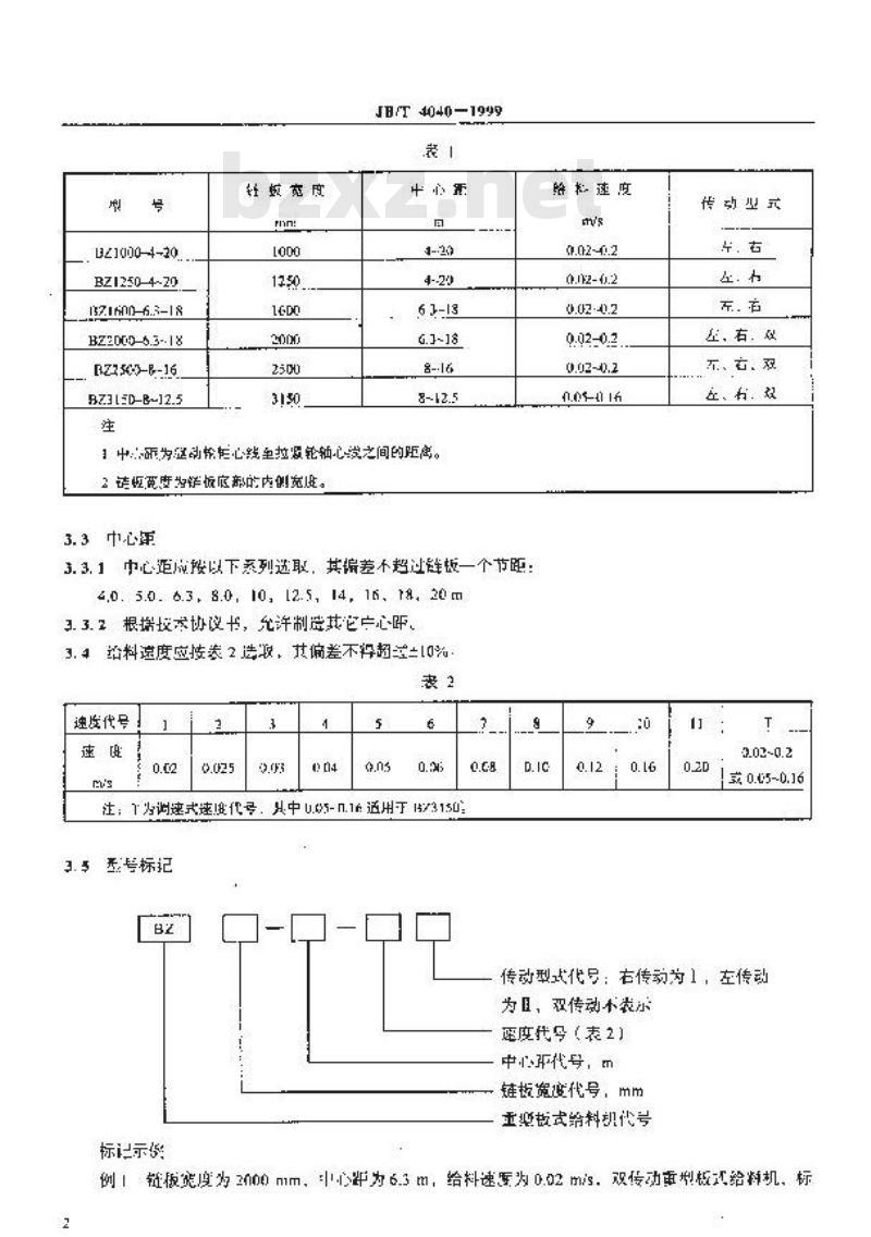 JB/T 4040-1999 重型板式给料机