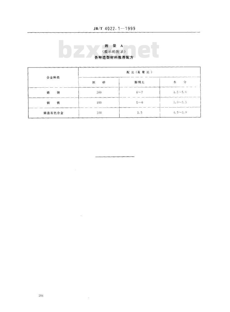 JB/T 4022.1-1999 合金铸造性能测定方法 自由线收缩测定方法