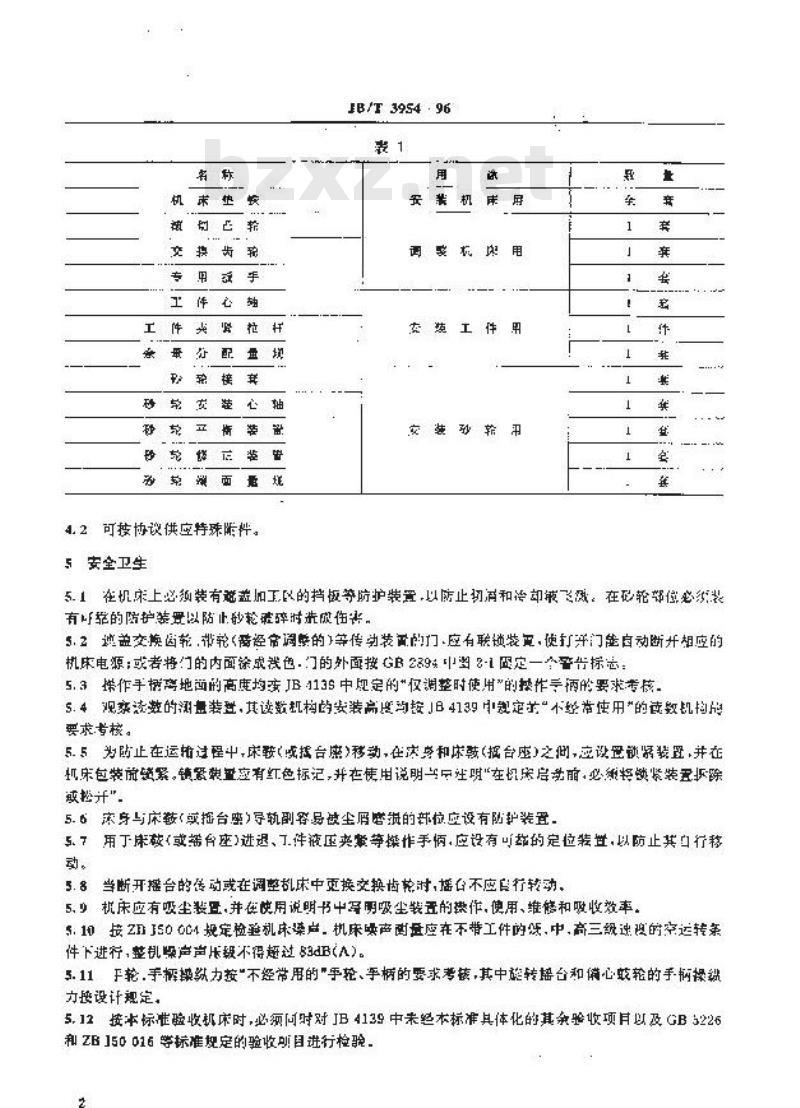 JB/T 3954-1996 弧齿锥齿轮磨齿机 技术条件
