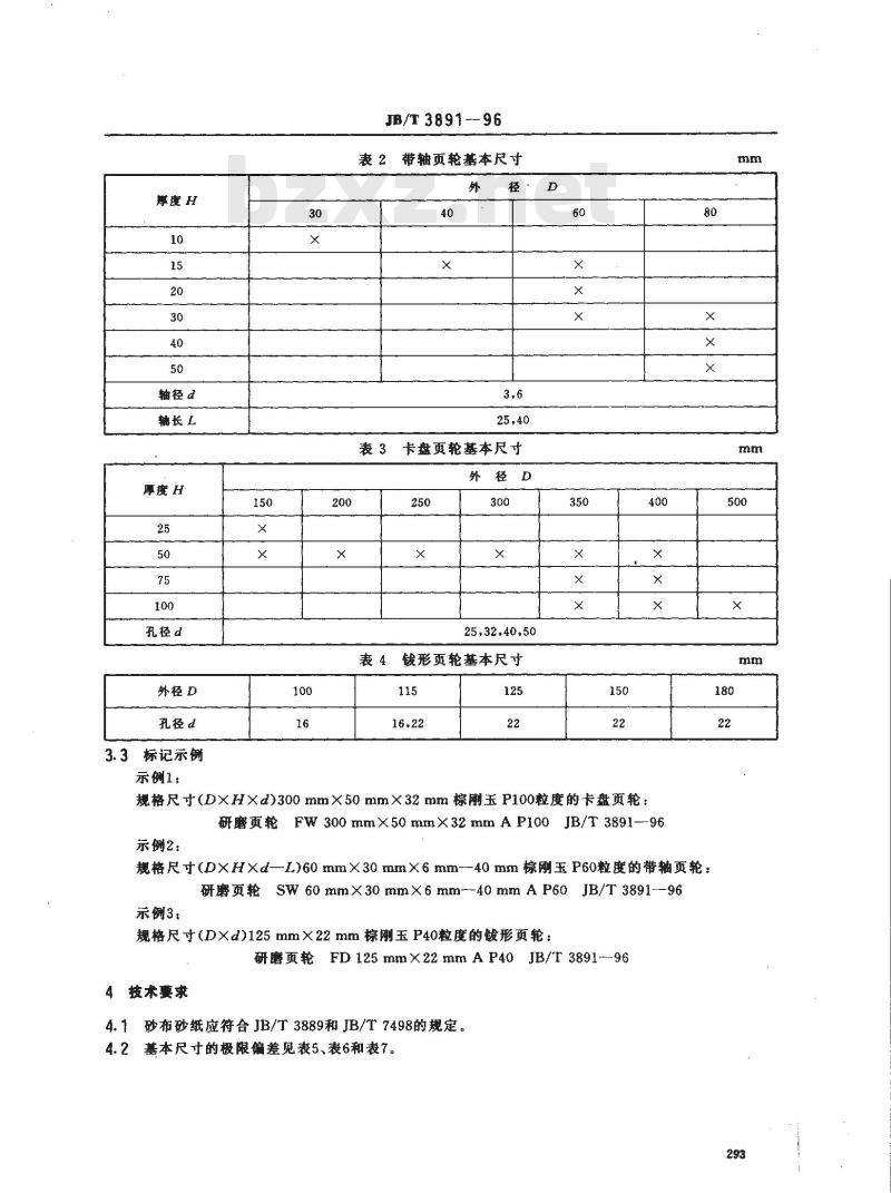 JB/T 3891-1996 研磨页轮