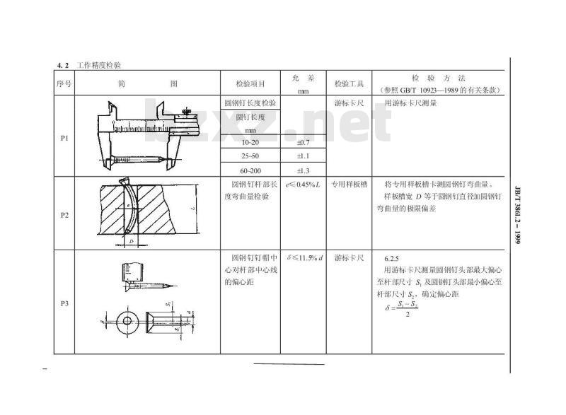 JB/T 3861.2-1999 制钉机 精度