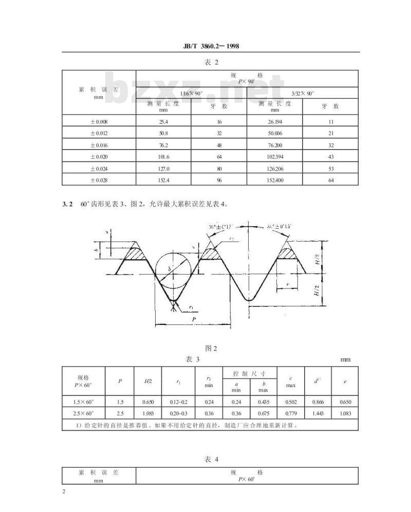 JB/T 3860.2-1998 楔式动力卡盘 梳齿卡爪互换性尺寸