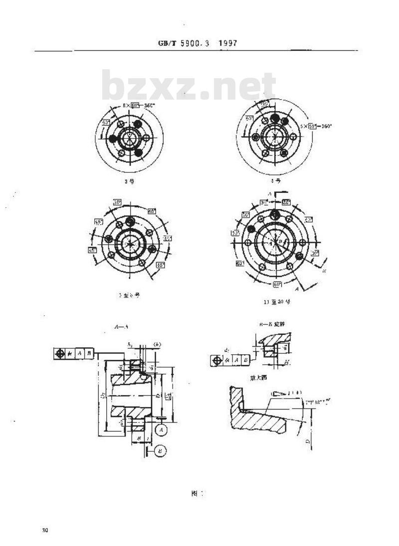 GB/T 5900.3-1997 机床 主轴端部与花盘 互换性尺寸 第3部分:卡口型