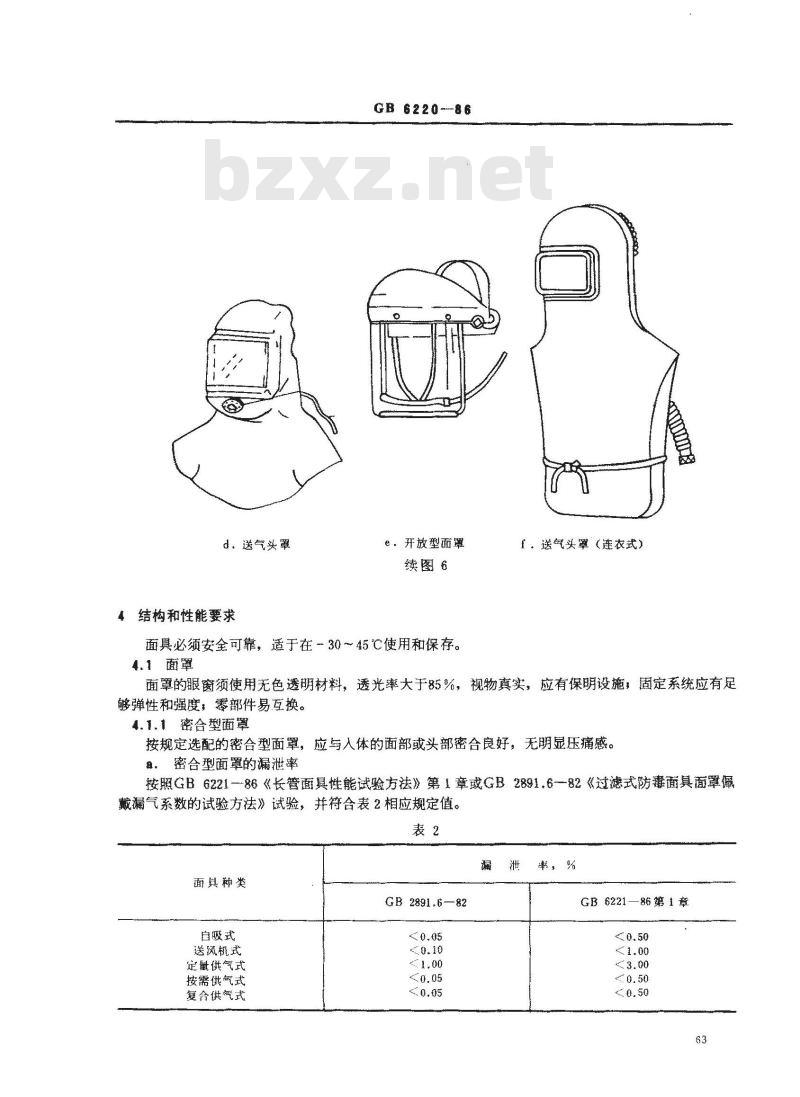 GB 6220-1986 长管面具