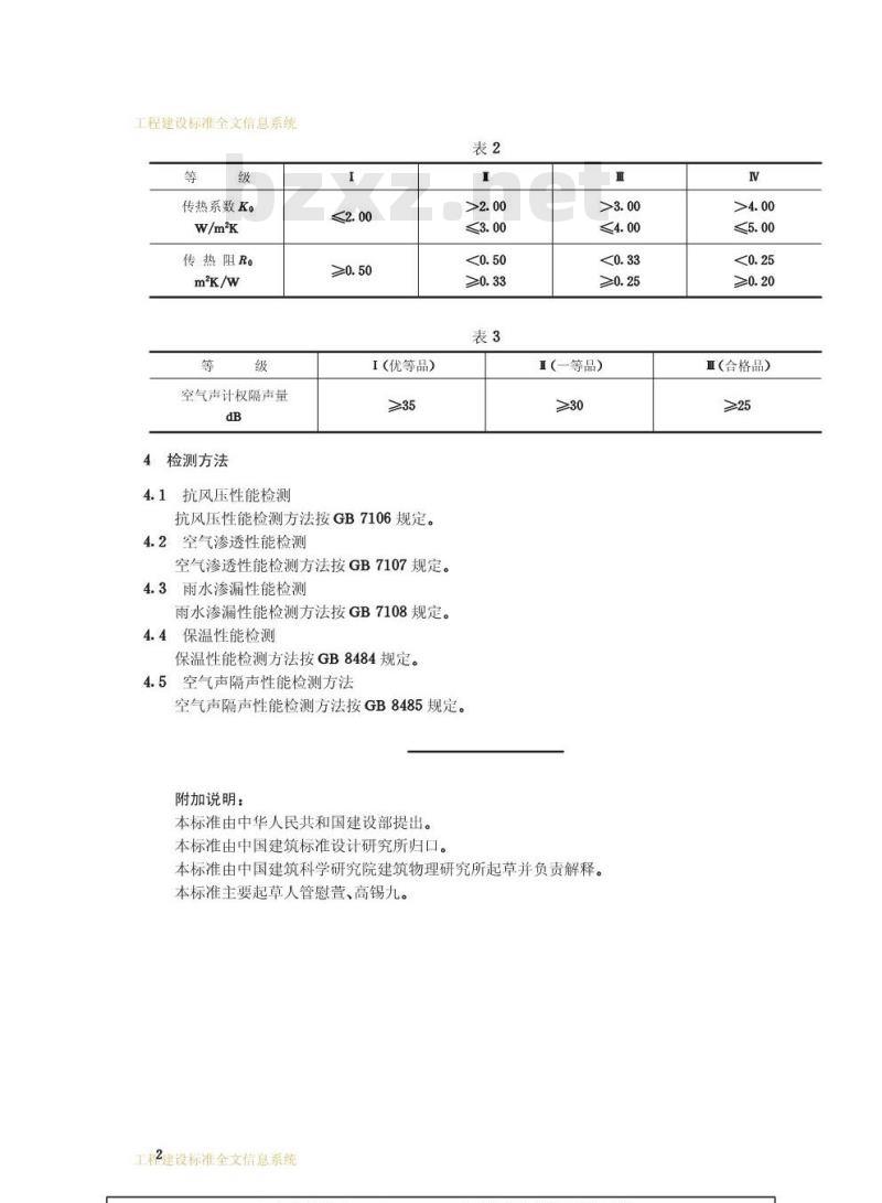 GB 11793.1-1989 PVC塑料窗建筑物物理性能分级