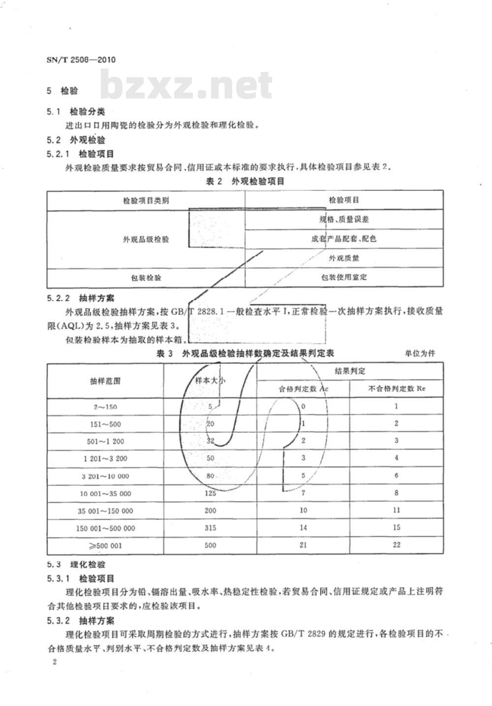 SN/T 2508-2010 进出口日用陶瓷检验规程