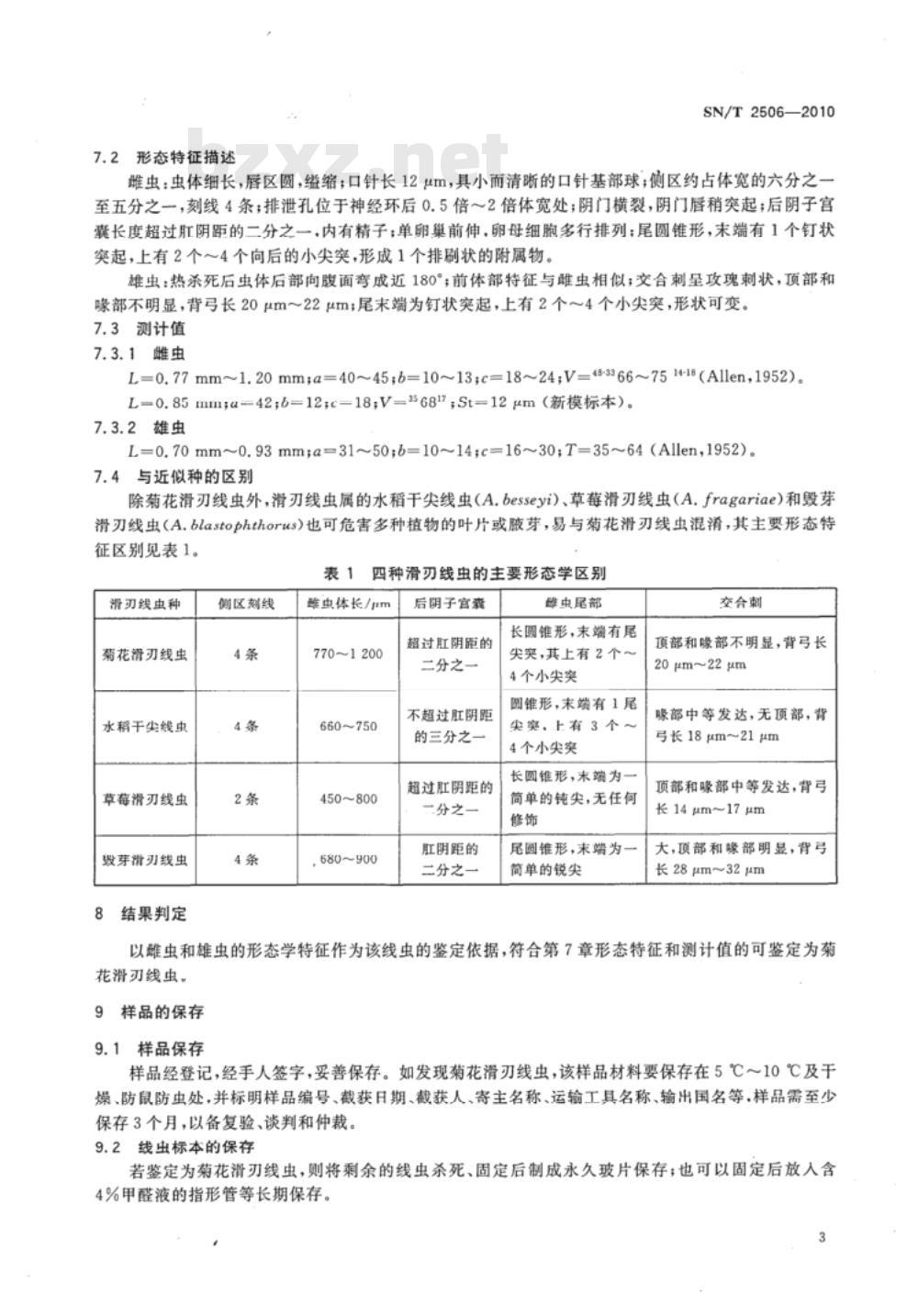 SN/T 2506-2010 菊花滑刀线虫检疫鉴定方法