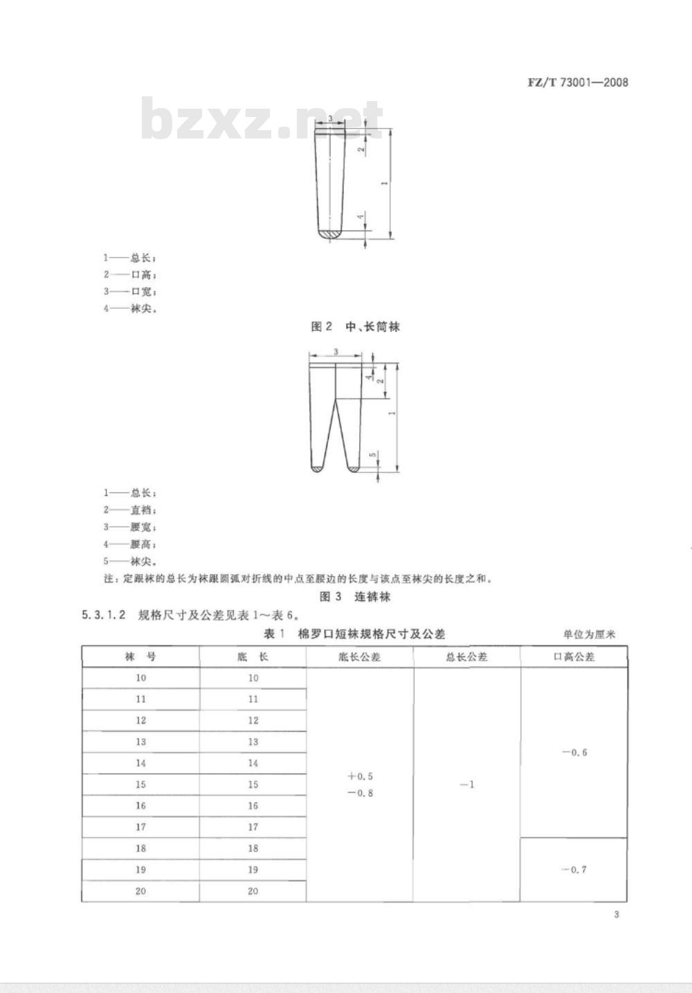 FZ/T 73001-2008/XG1-2010 《袜子》行业标准第1号修改单