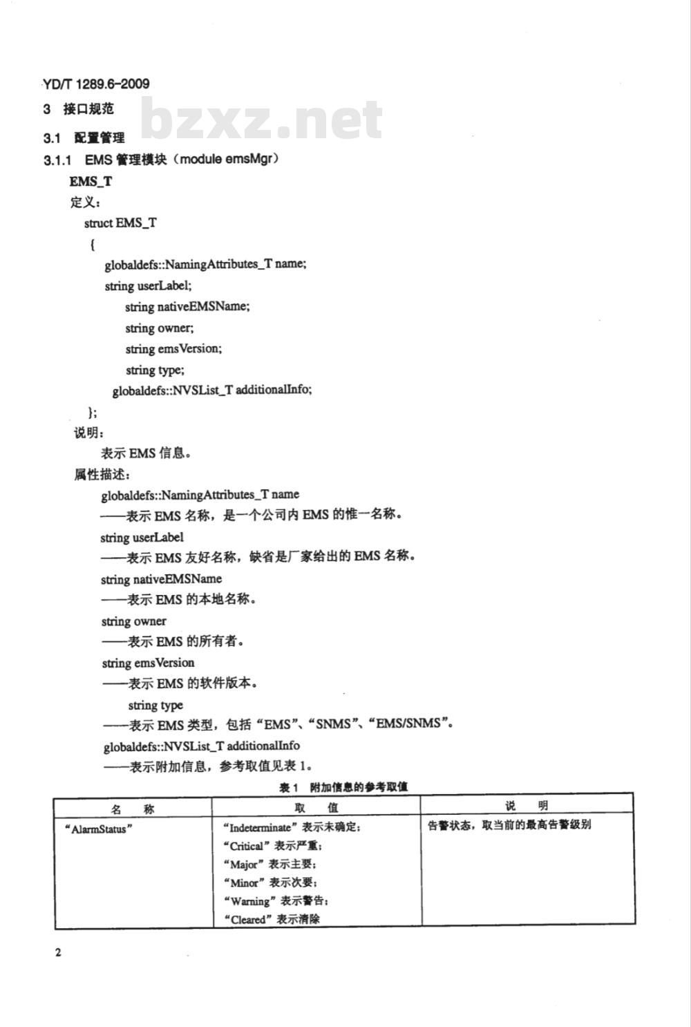 YD/T 1289.6-2009 同步数字体系（SDH）传送网网络管理技术要求 第6部分：基于IDL/IIOP技术的网元管理系统（EMS）-网络管理系统（NMS）接口信息模型