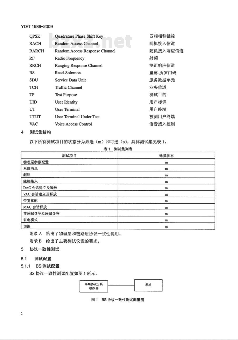 YD/T 1989-2009 1800MHz SCDMA宽带无线接入系统 空中接口测试方法