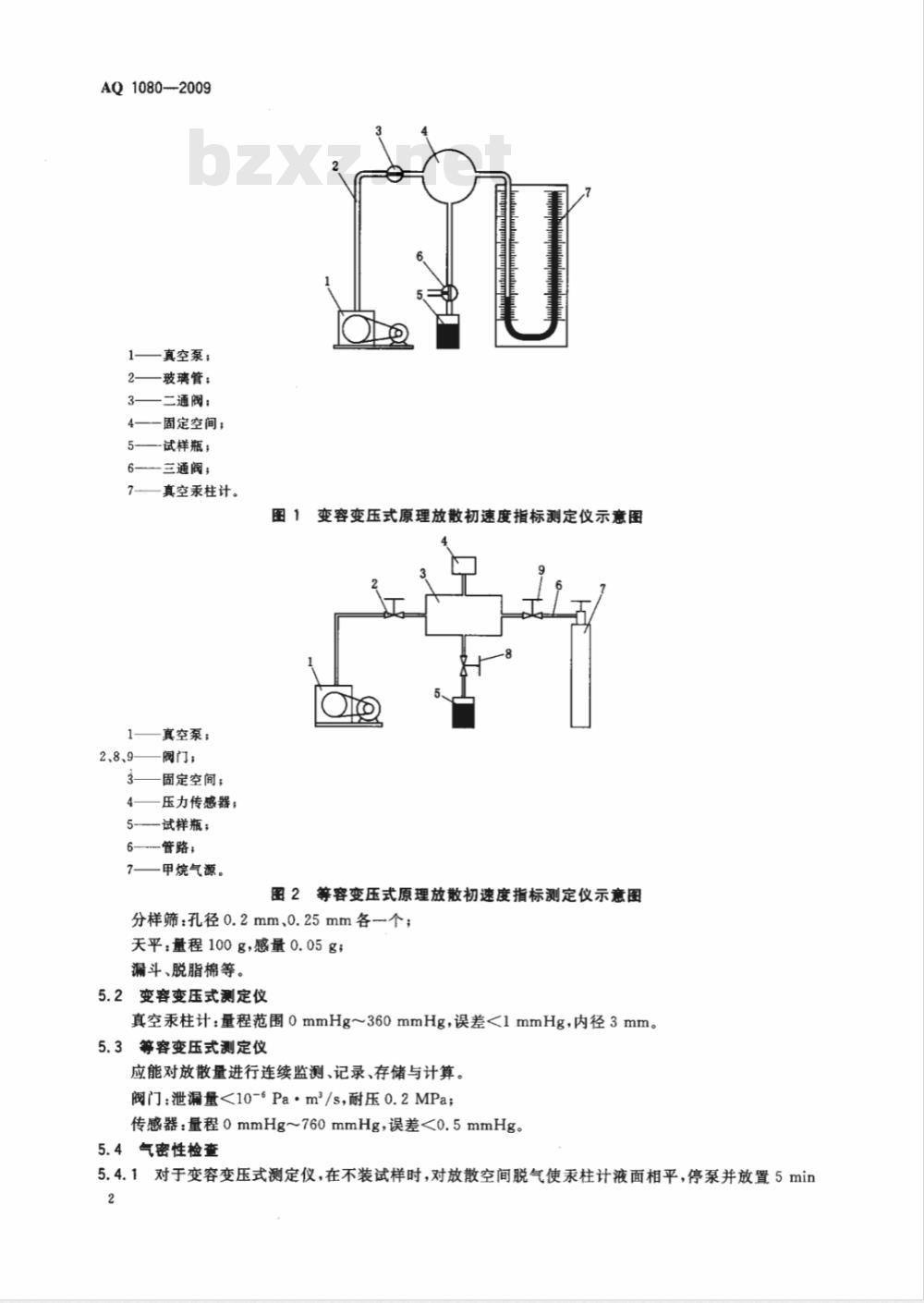 AQ 1080-2009 煤的瓦斯放散初速度指标（ΔP）测定方法