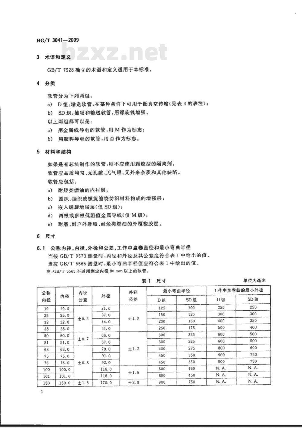 HG/T 3041-2009 油槽车输送燃油用橡胶软管和软管组合件