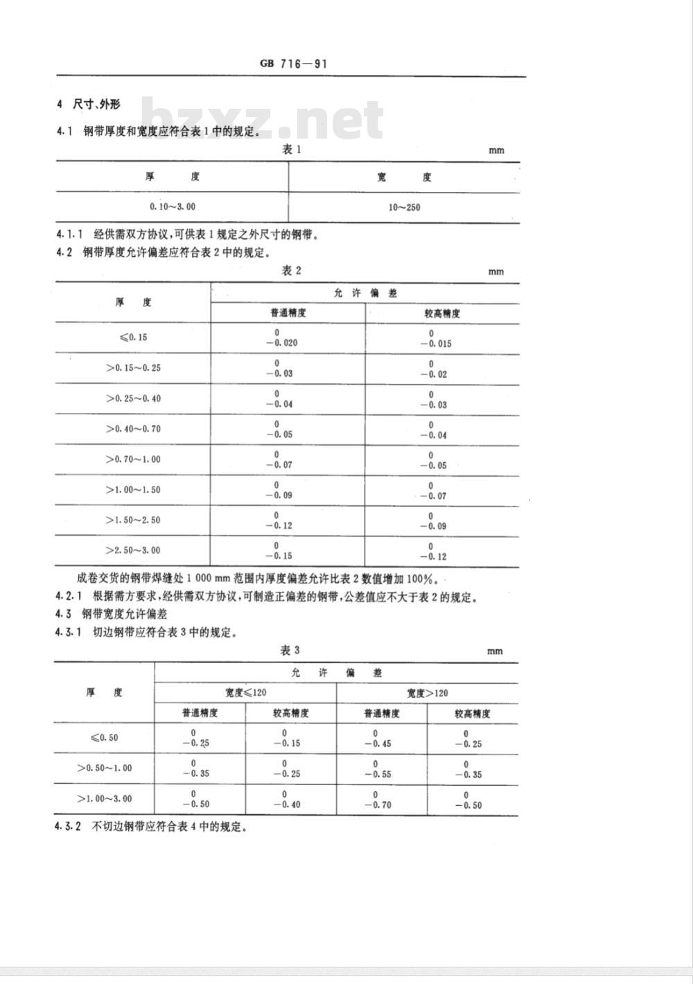 GB 716-1991 碳素结构钢冷轧钢带