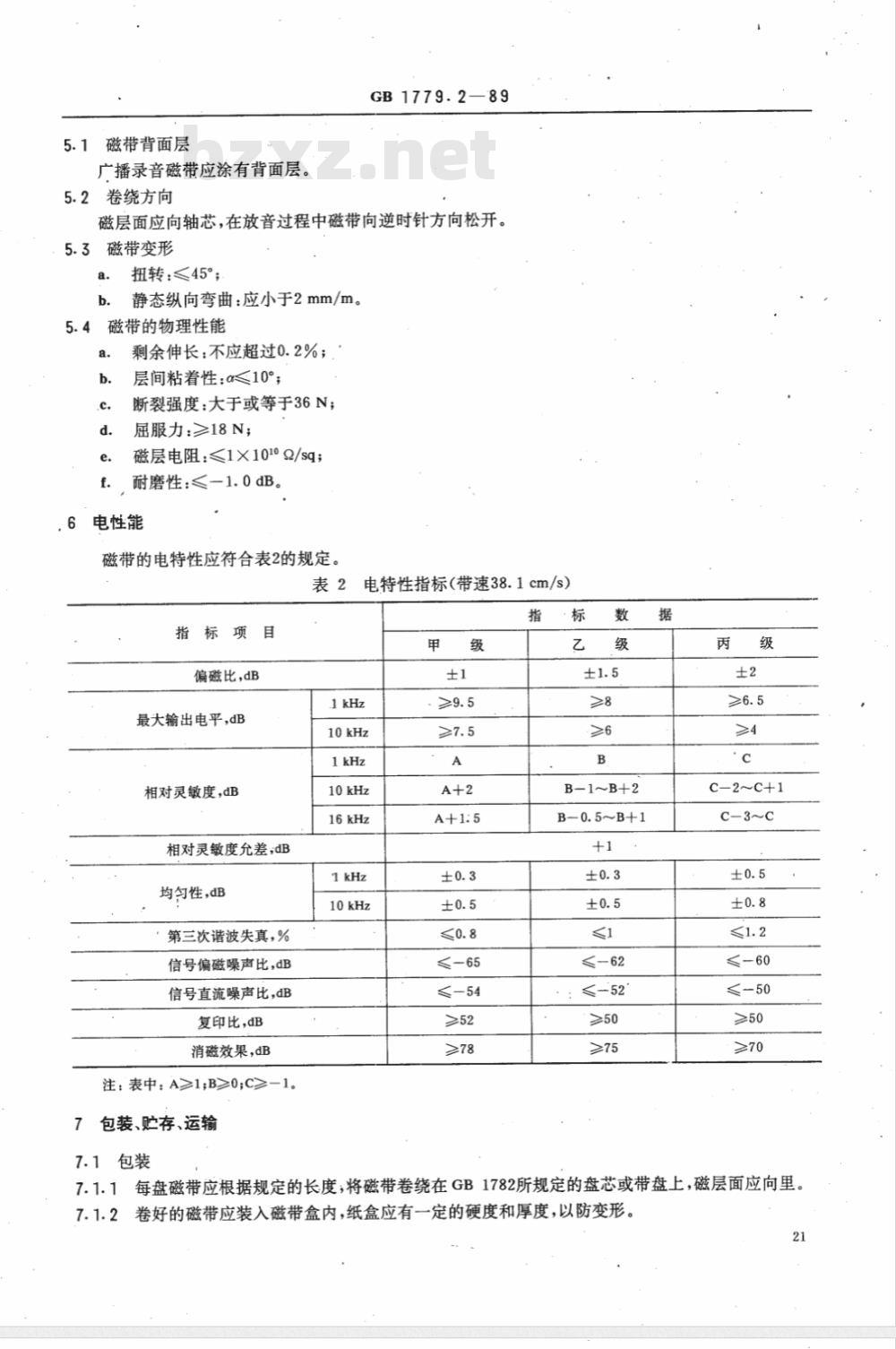 GB 1779.2-1989 6.30mm广播录音磁带最低性能要求