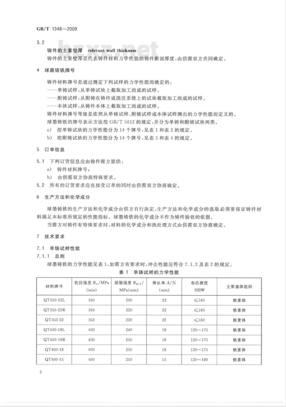 GB/T 1348-2009  球墨铸铁件