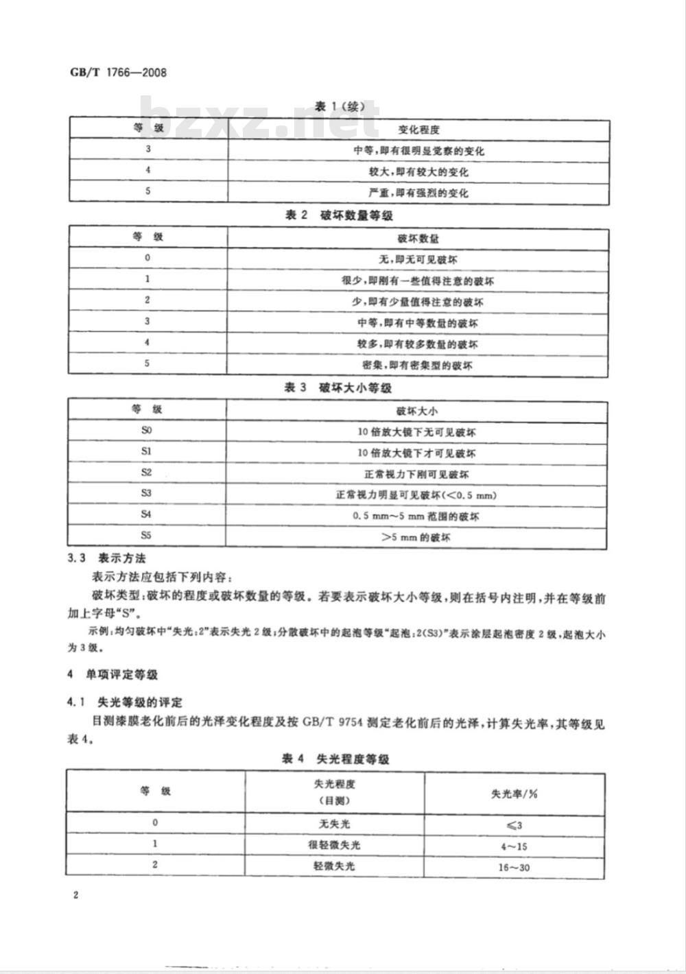 GB/T 1766-2008 色漆和清漆 涂层老化的评级方法