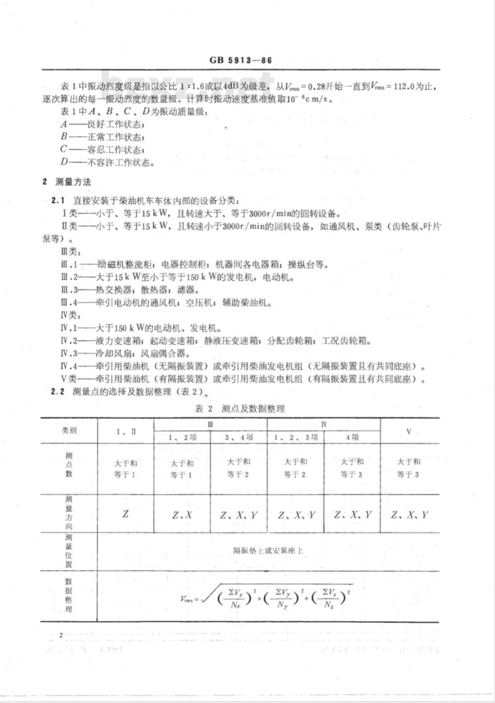 TB/T 3164-2007 柴油机车车内设备机械振动烈度评定方法