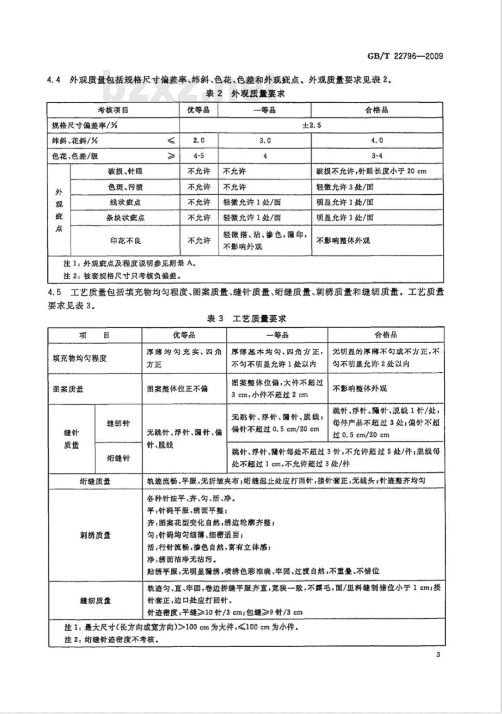 GB/T 22796-2009 被、被套