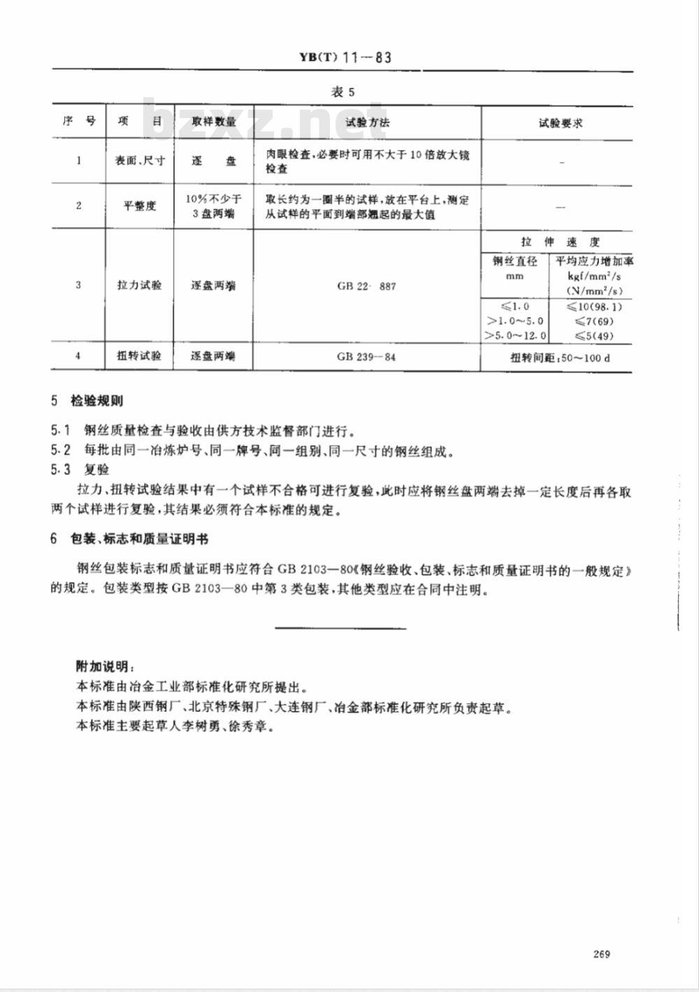 YB(T) 11-1983 弹簧用不锈钢丝