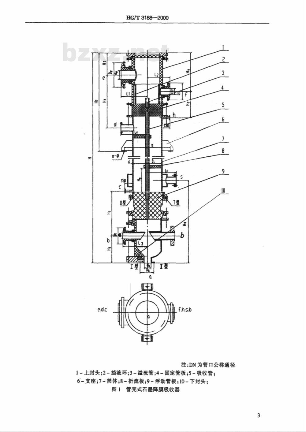 HG/T 3188-2000 列管式石墨降膜吸收器