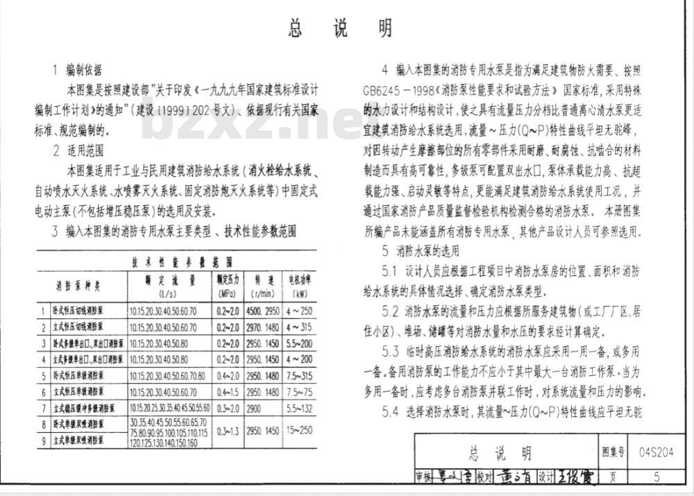 04S204 消防专用水泵选用及安装