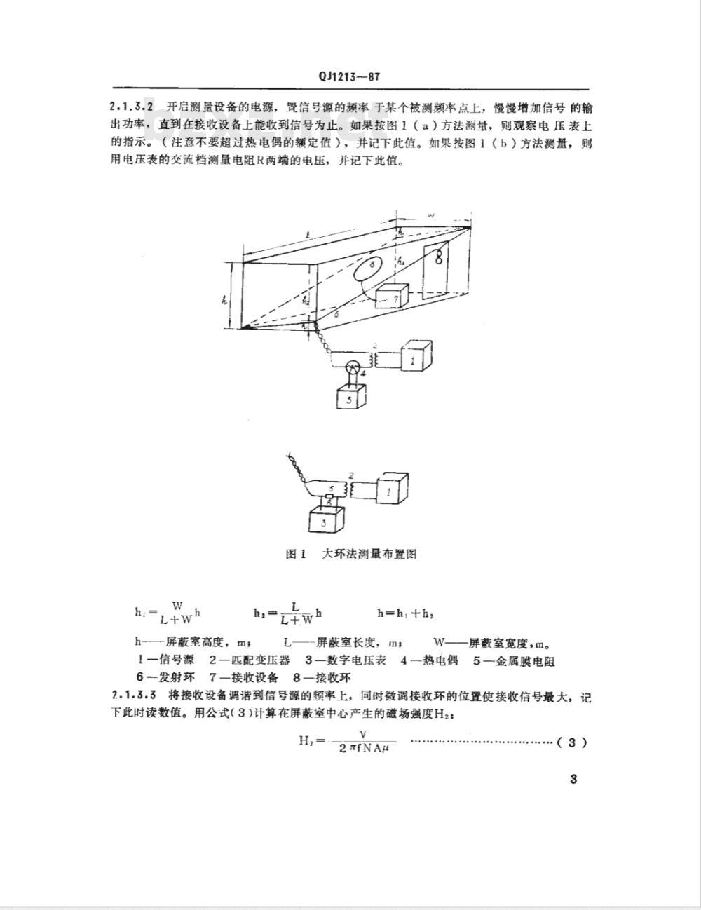 QJ 1213-1987 电磁屏蔽室屏蔽效能测量方法