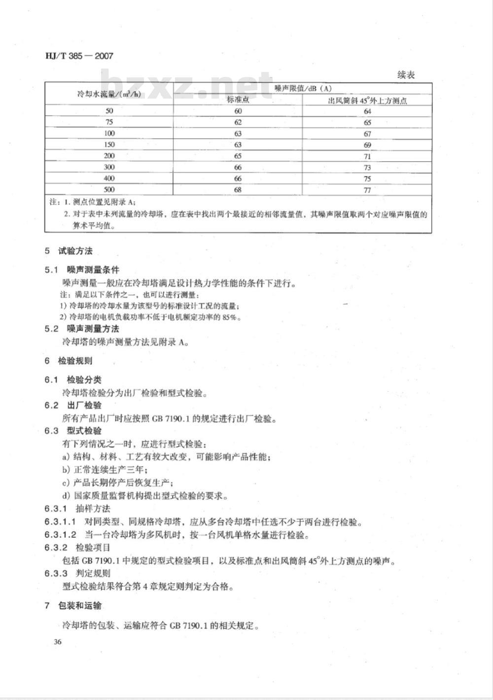 HJ/T 385-2007 环境保护产品技术要求 低噪声型冷却塔