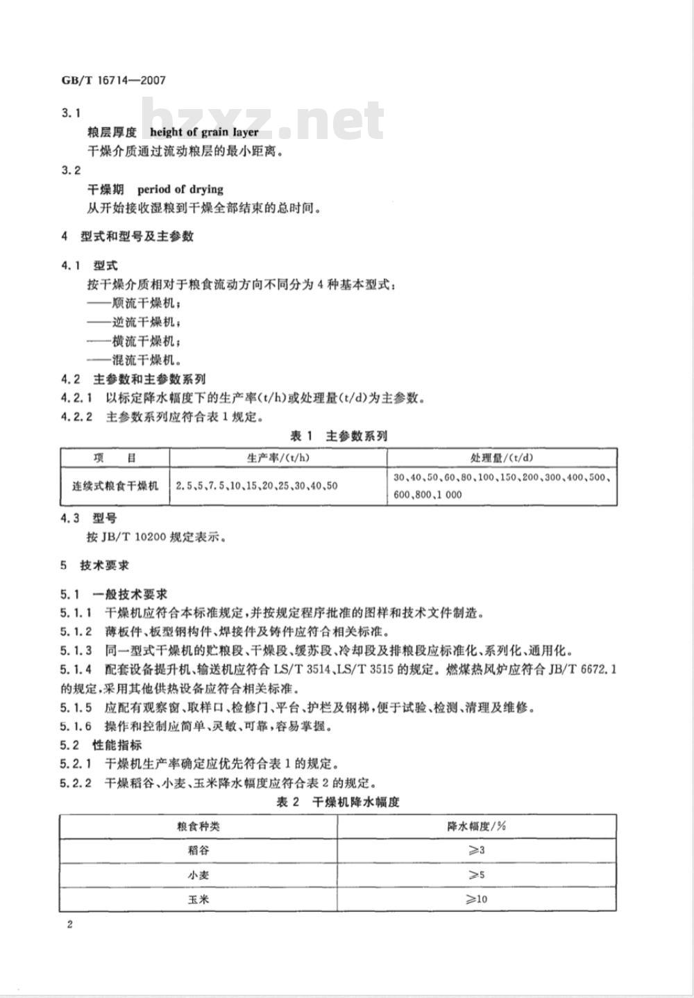 GB/T 16714-2007 连续式粮食干燥机