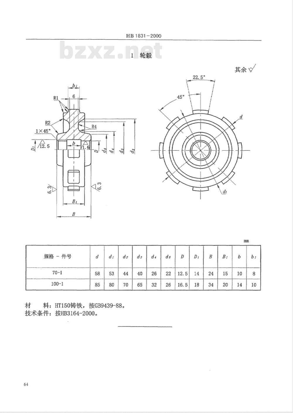 HB 1831-2000 包胶小轮