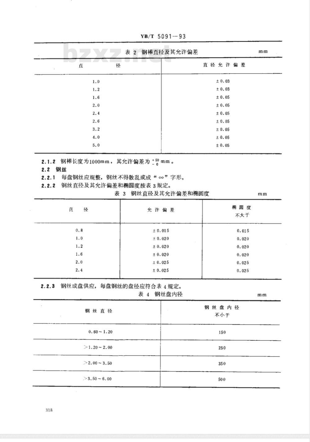 YB/T 5091-1993 惰性气体保护焊接用不锈钢棒及钢丝