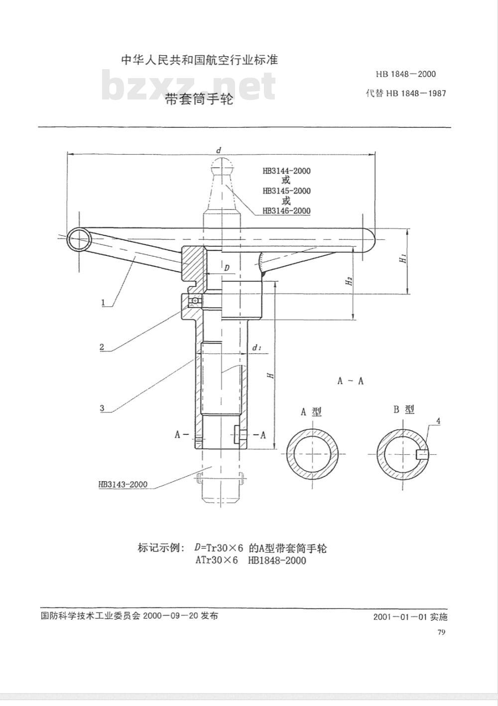 HB 1848-2000 带套筒手轮