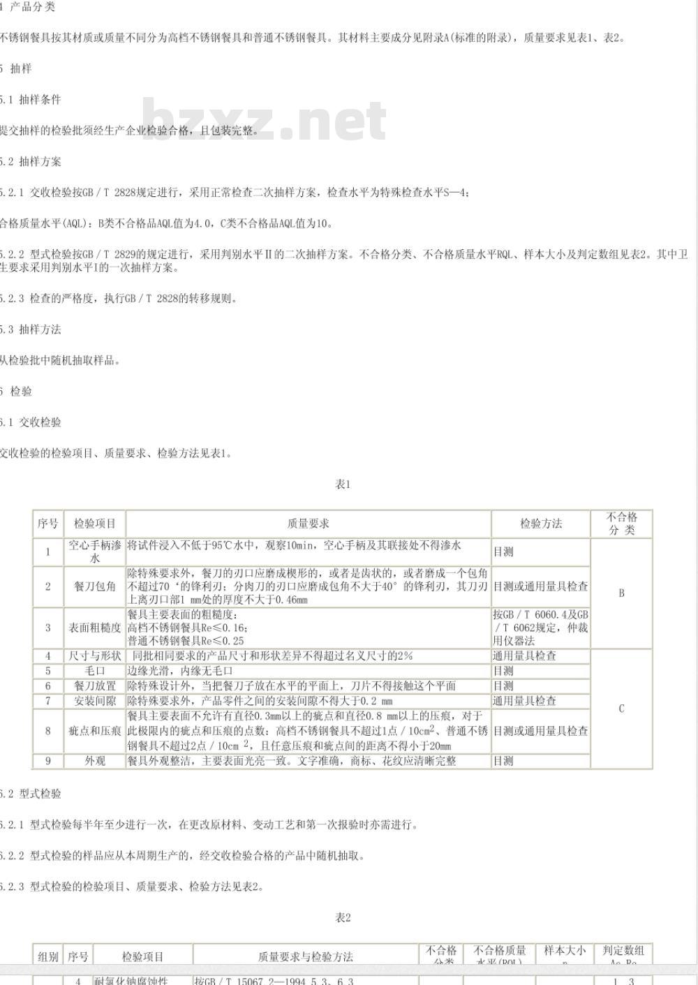 SN/T 0938-2000 进出口不锈钢餐具检验规程