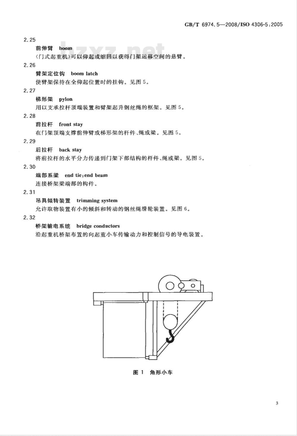 GB/T 6974.5-2008 起重机 术语 第5部分：桥式和门式起重机