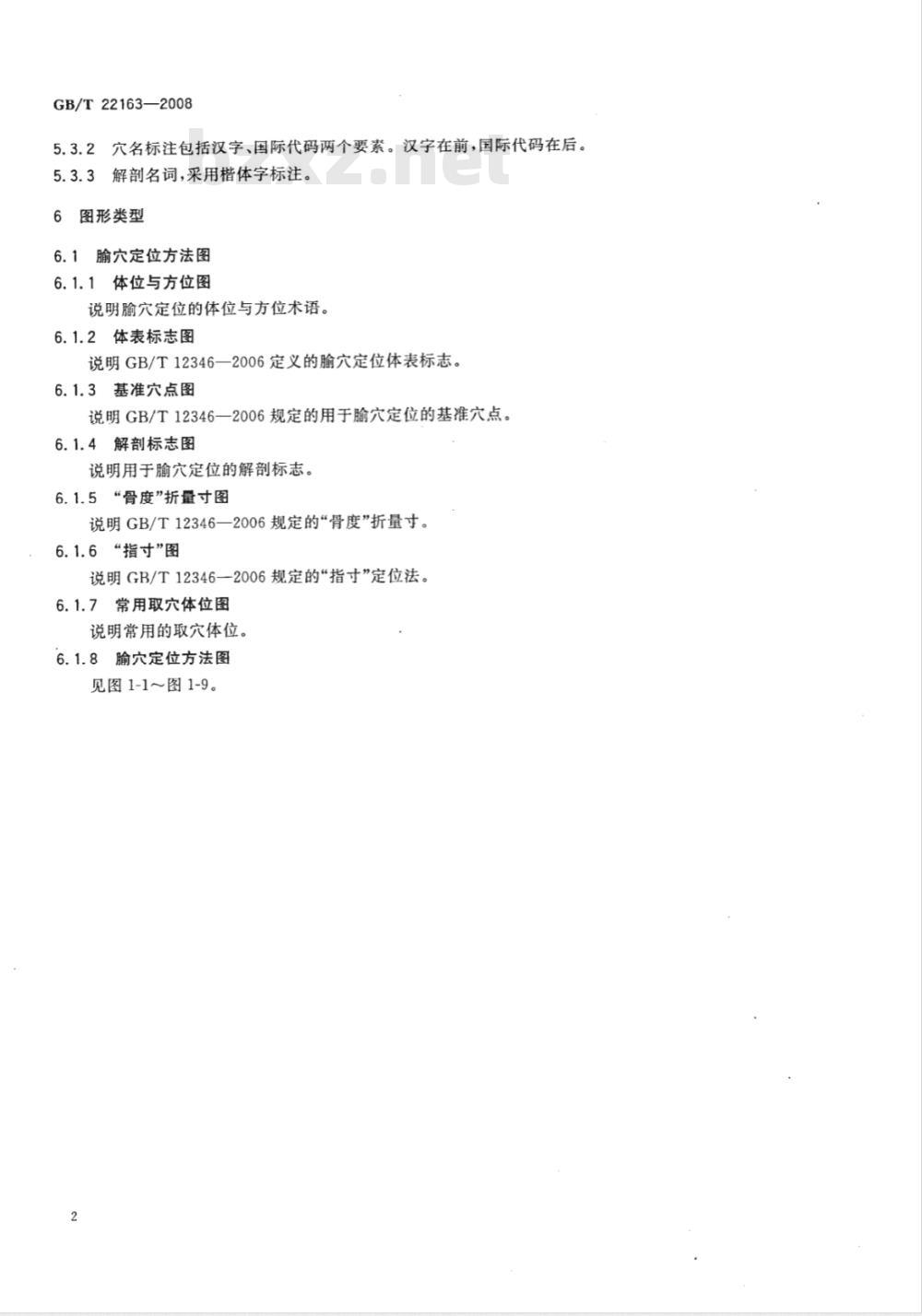 GB/T 22163-2008 腧穴定位图